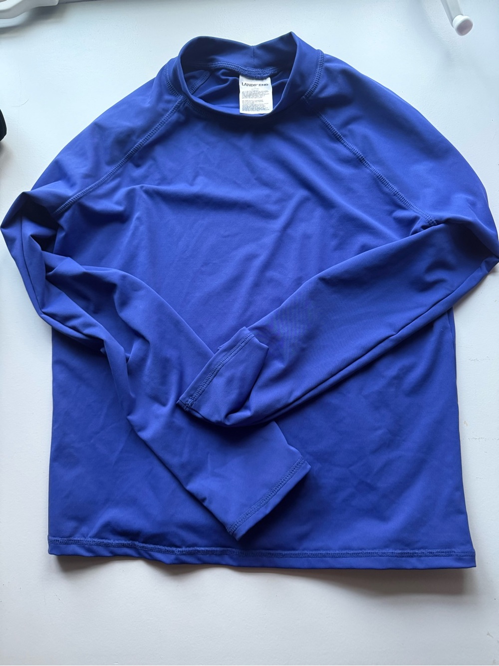 Lands' End Kids Long Sleeve Swim Rashguard - Royal Blue XL 10-12+